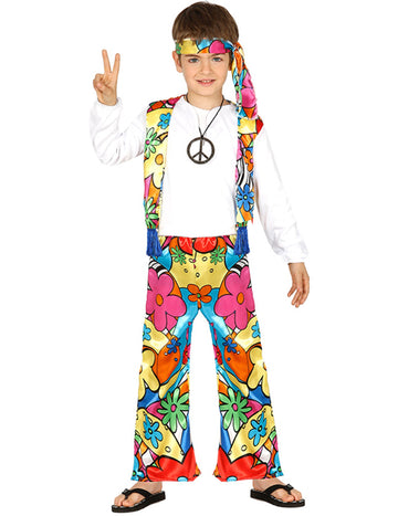 Hippie preobleka z velikimi otroškimi cvetovi