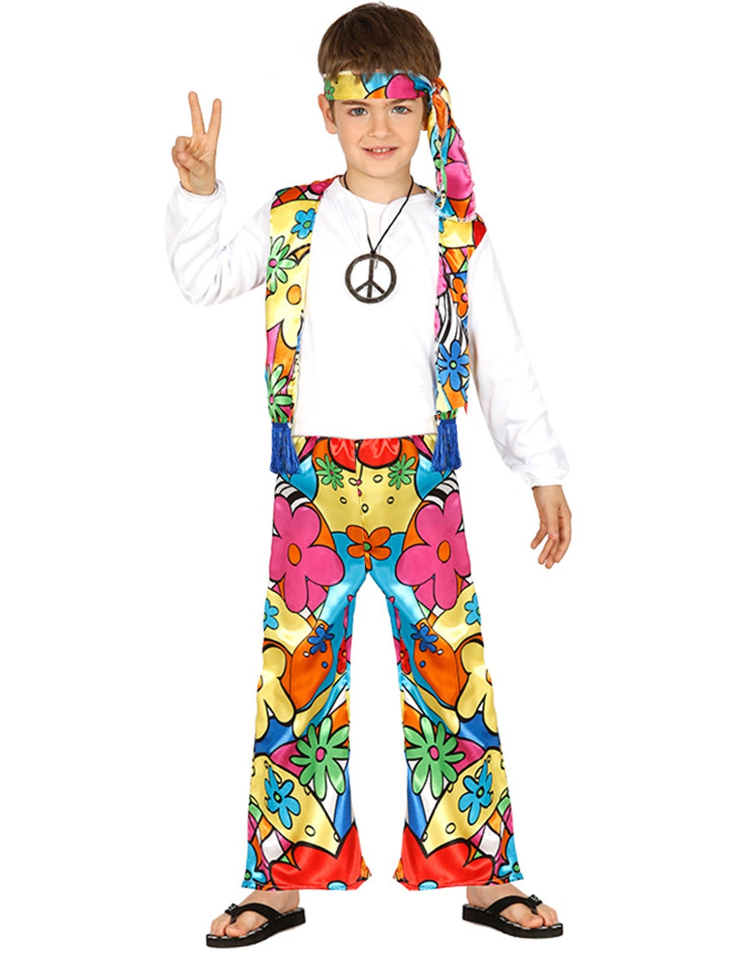 Hippie preobleka z velikimi otroškimi cvetovi
