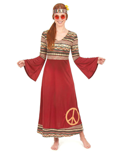 HIPPIE BORDEAUX ženski kostum