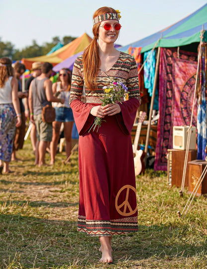 HIPPIE BORDEAUX ženski kostum