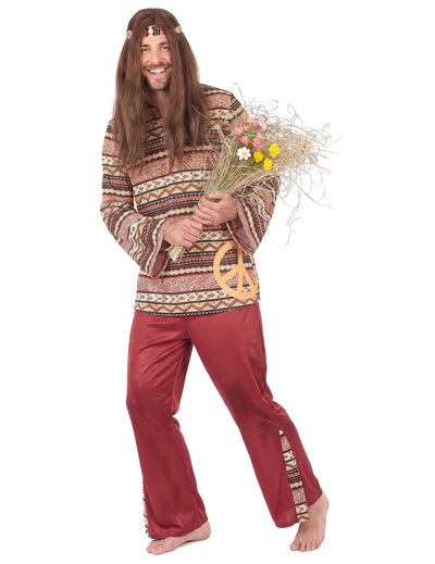 HIPPIE BORDEAUX moški kostum