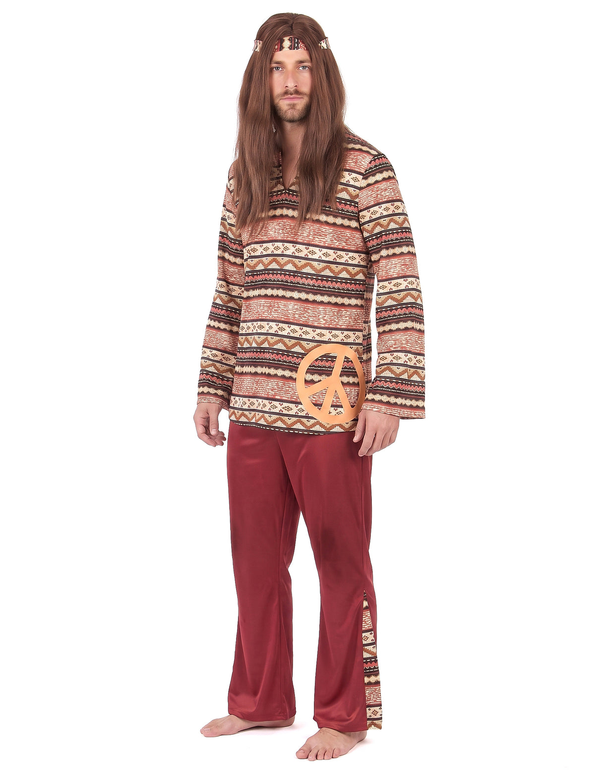 HIPPIE BORDEAUX moški kostum