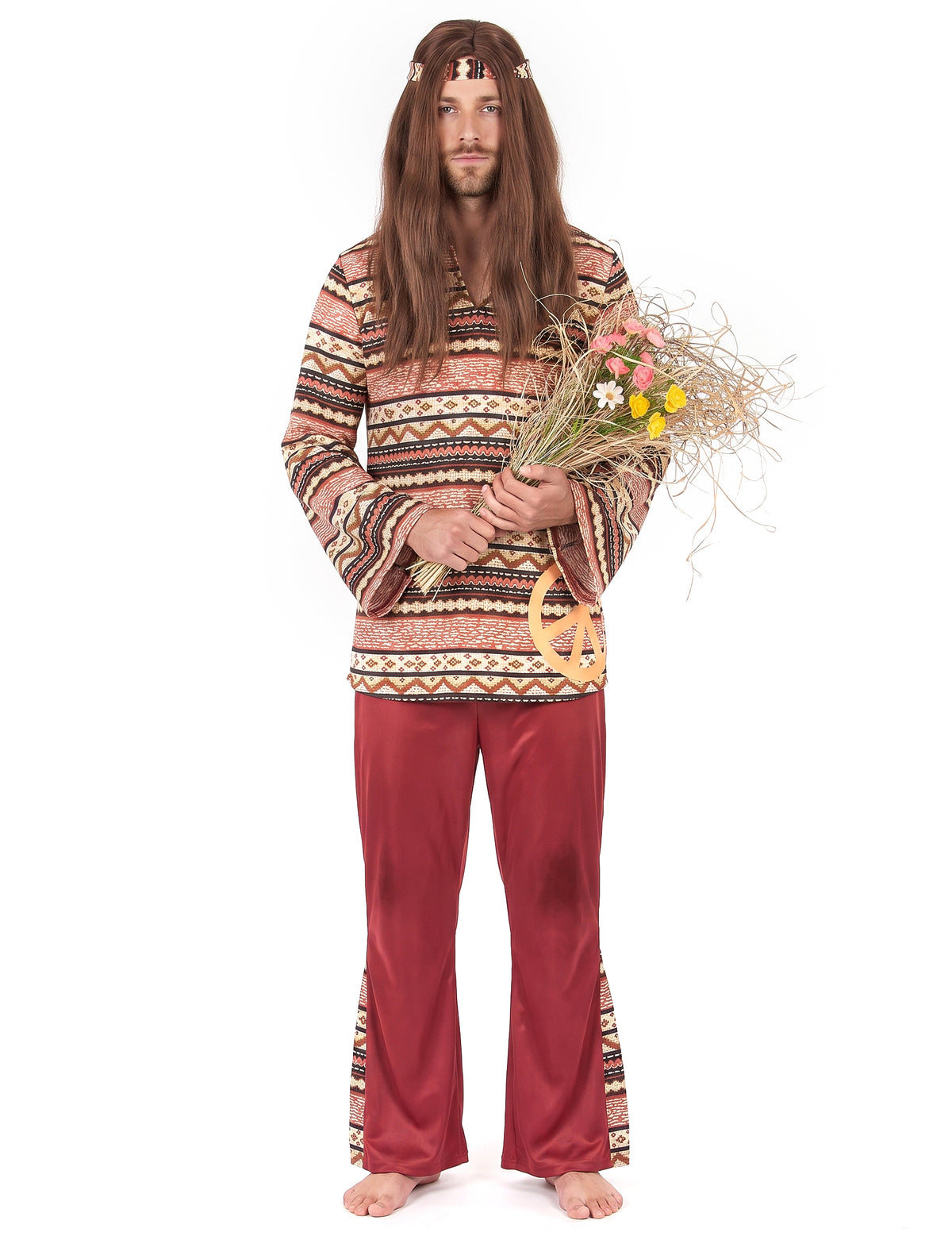 HIPPIE BORDEAUX moški kostum