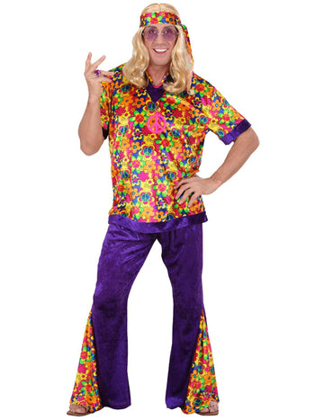 Moški kostum hipi iz žametnega materiala 