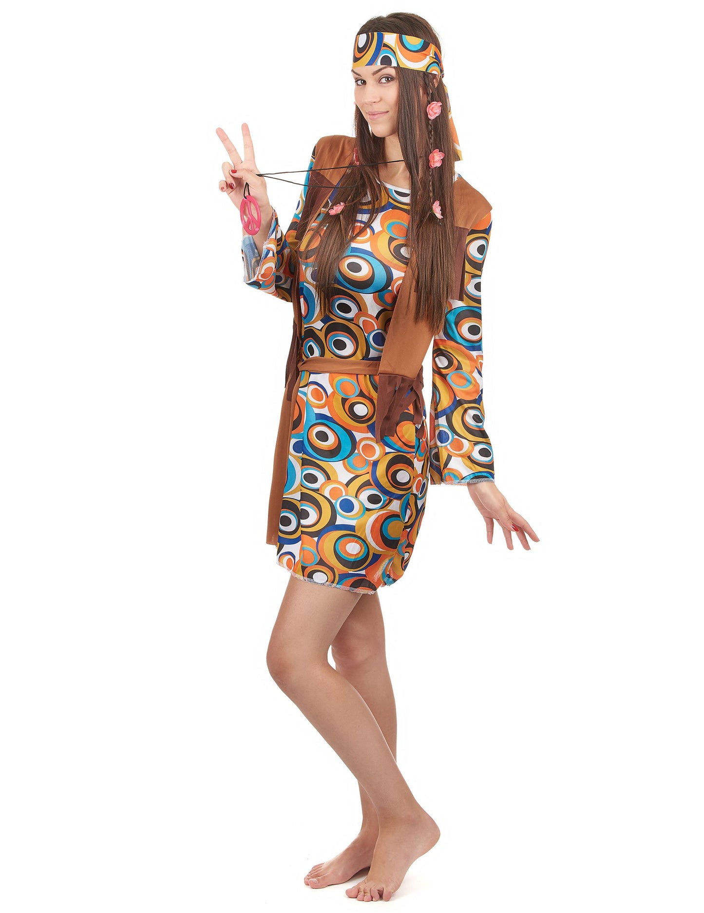 Hippie preoblečena okrogla vzorca ženska