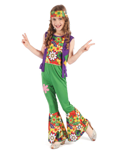 Hepper Flower Power Green Girl kostum