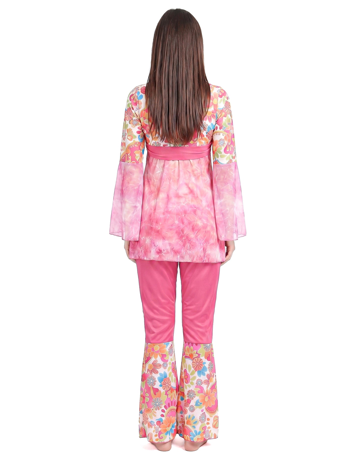 Déguisement hippie flower rose femme