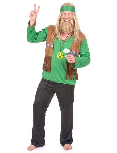 Zelena in črna Hippie preobleka