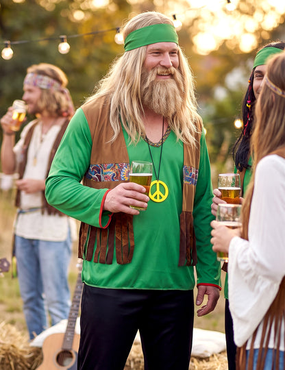 Zelena in črna Hippie preobleka