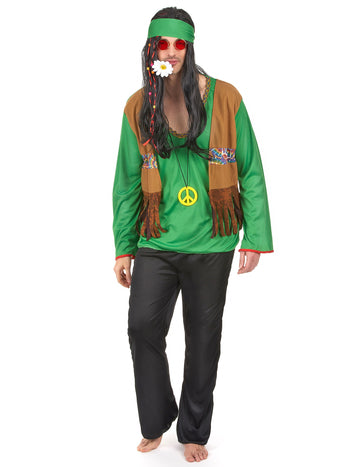 Zelena in črna Hippie preobleka