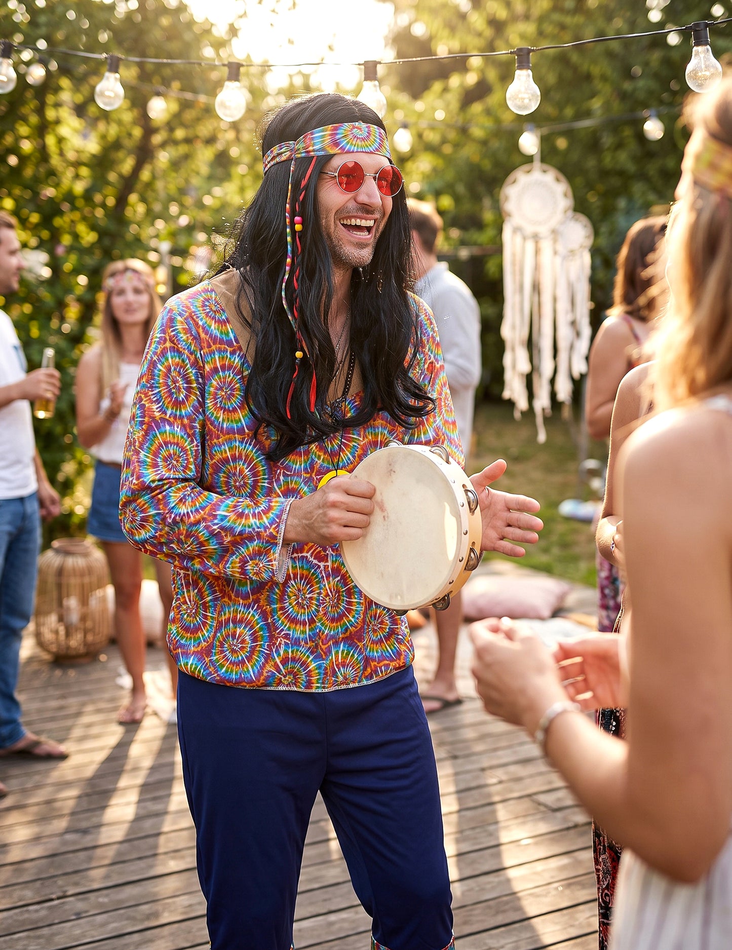 Hippie preobleče psihedelični motiv človek
