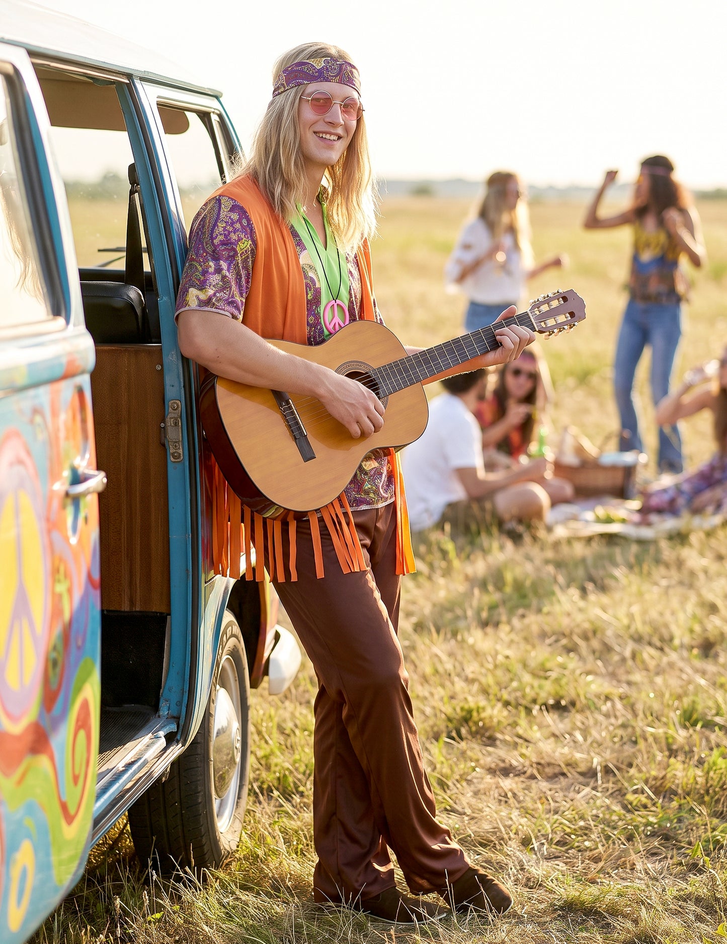 Pink Hippie in rjavi moški preoblečeni