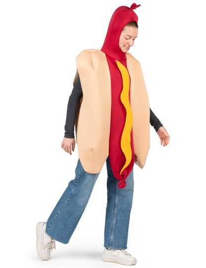 Stranski pogled na obleko hot dog za odrasle