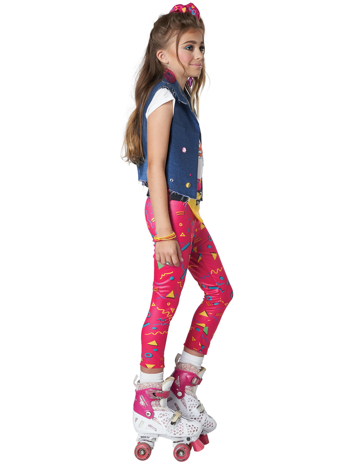 Vue de profil du déguisement I Love the 90's luxe pour enfant