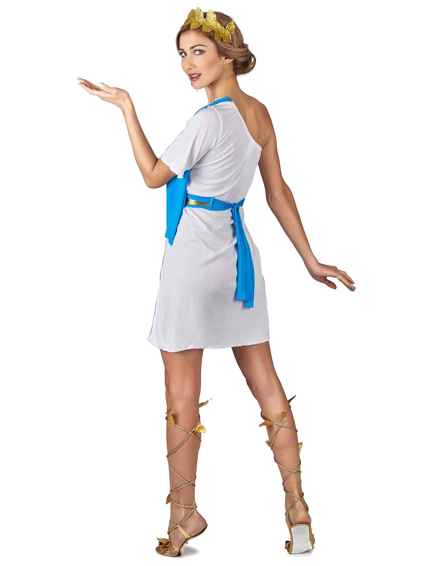 Vue de dos du déguisement impératrice Grecque pour femme