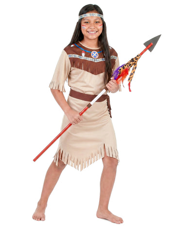 Bež indijska preobleka z obrobanimi dekleti