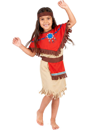 Indijski kostum rdeče in bež dekleta