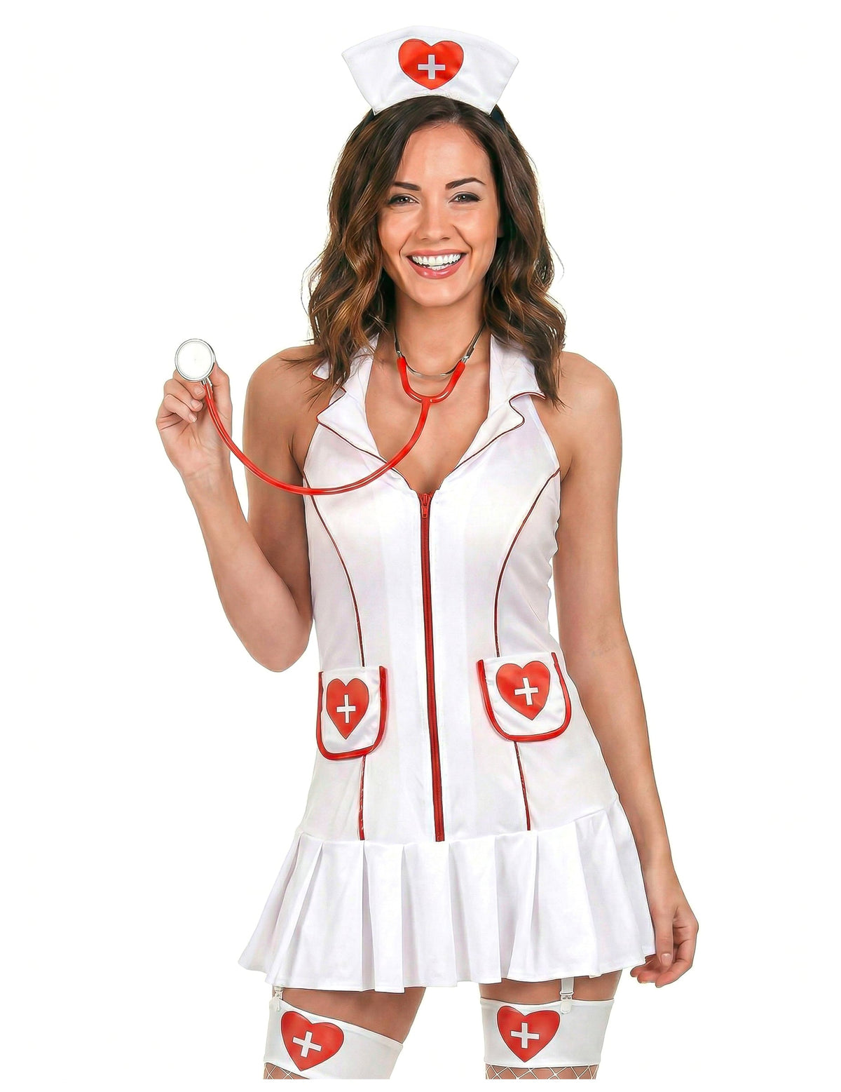 Seksi medicinska sestra kostum z ženskimi žepi