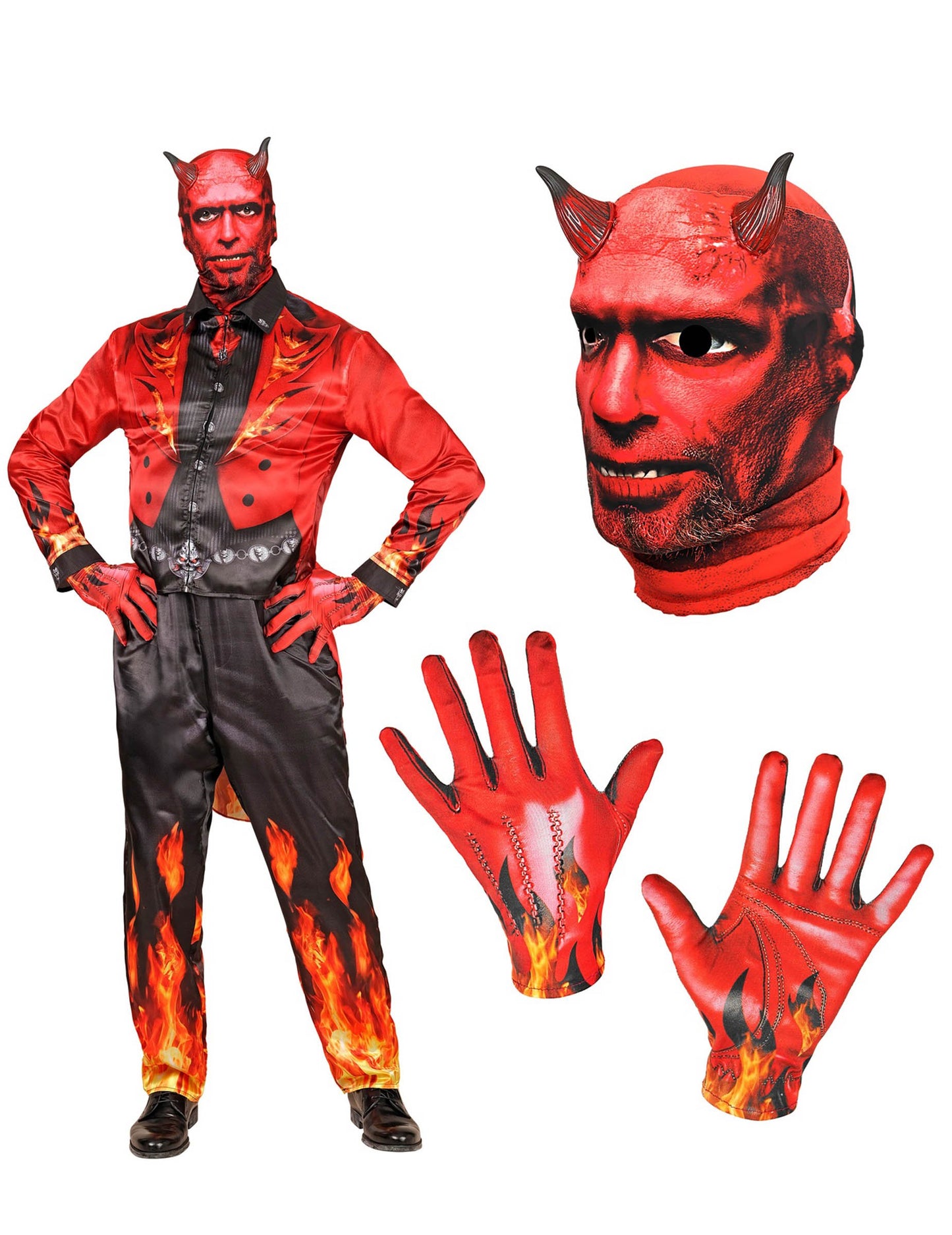 Kostum za odrasle, poln hudiča v ognju