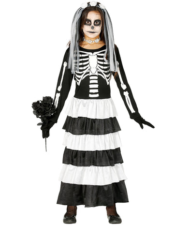 Skeleton Girl's Bride kostum