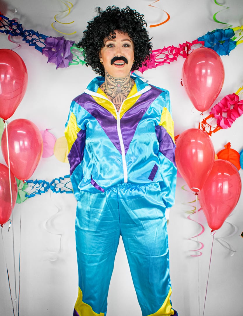 Blue Jogging kostumi 80 -ih odrasli