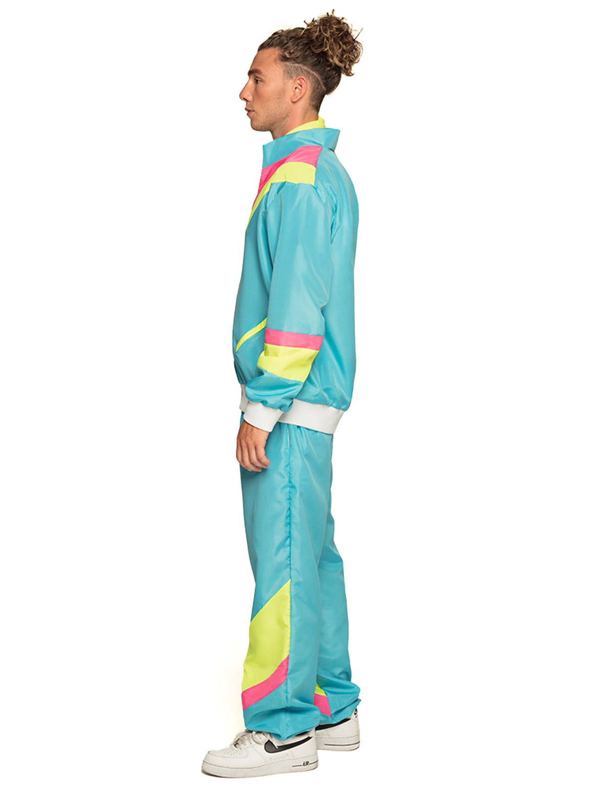 Moški neonsko modri retro jogging kostum