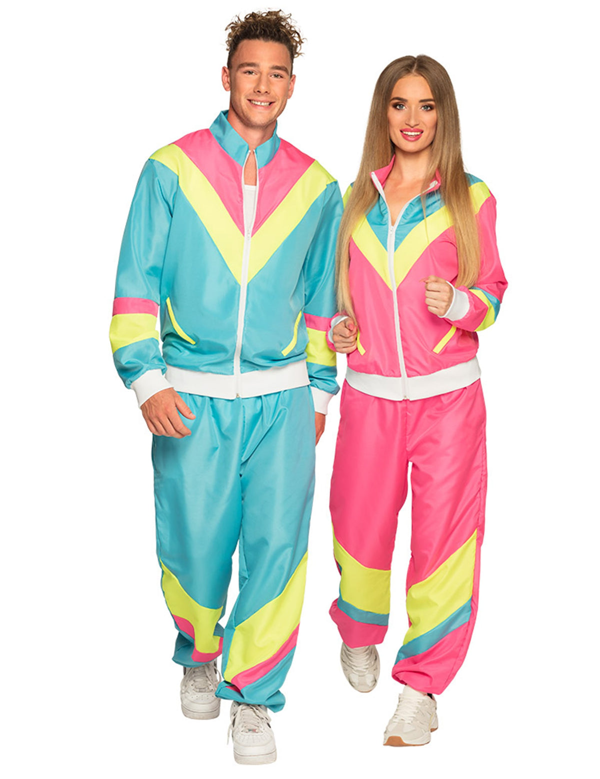 Moški neonsko modri retro jogging kostum