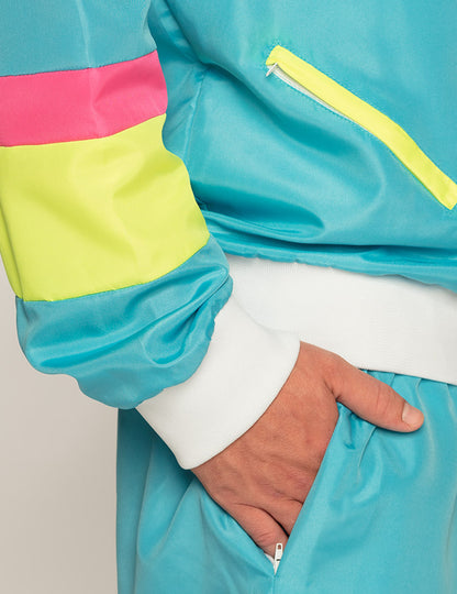 Moški neonsko modri retro jogging kostum