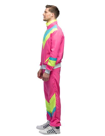 Moški neonsko roza retro jogging kostum