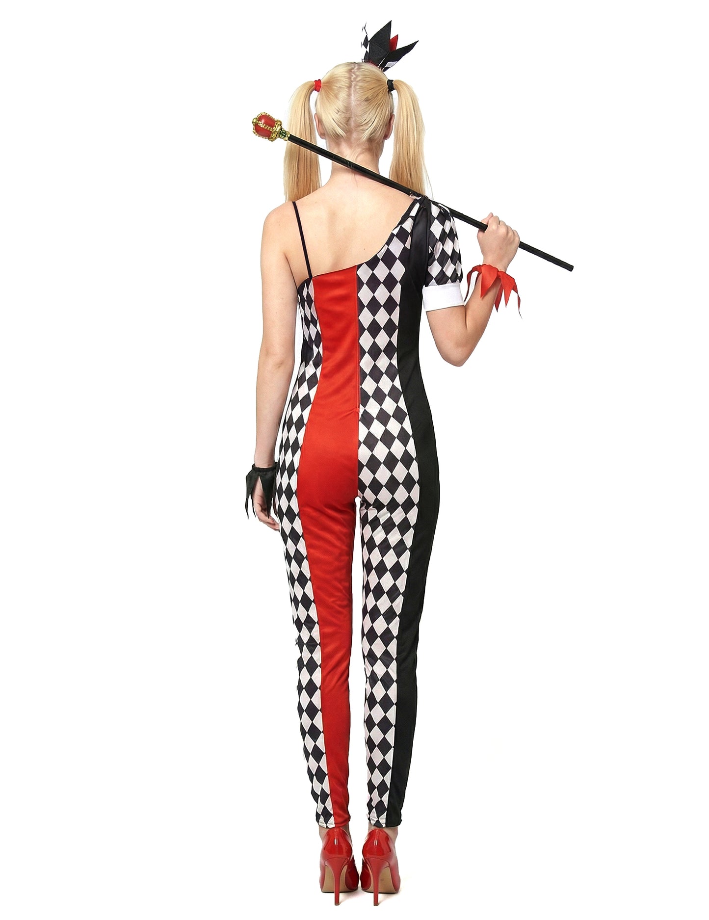 Vue de dos du déguisement joker pour femme