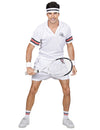 Déguisement joueur de tennis pour adulte blanc avec short polo et bandeau
