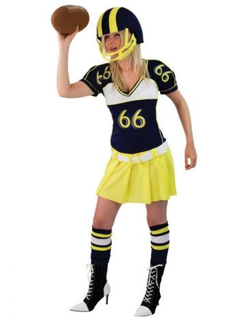 Ženski rumeni rumeni nogometaš kostum