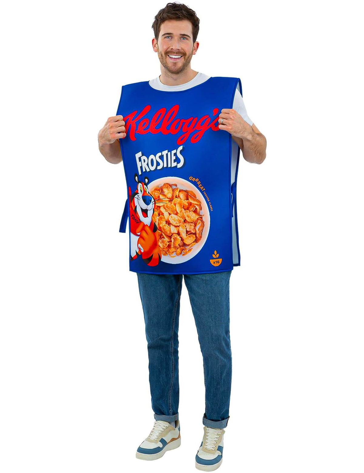 Odrasli kostum škatle kosmičev Kellogg's Frosties