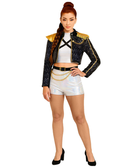 Bleščeč kostum Kpop zvezda za odrasle 