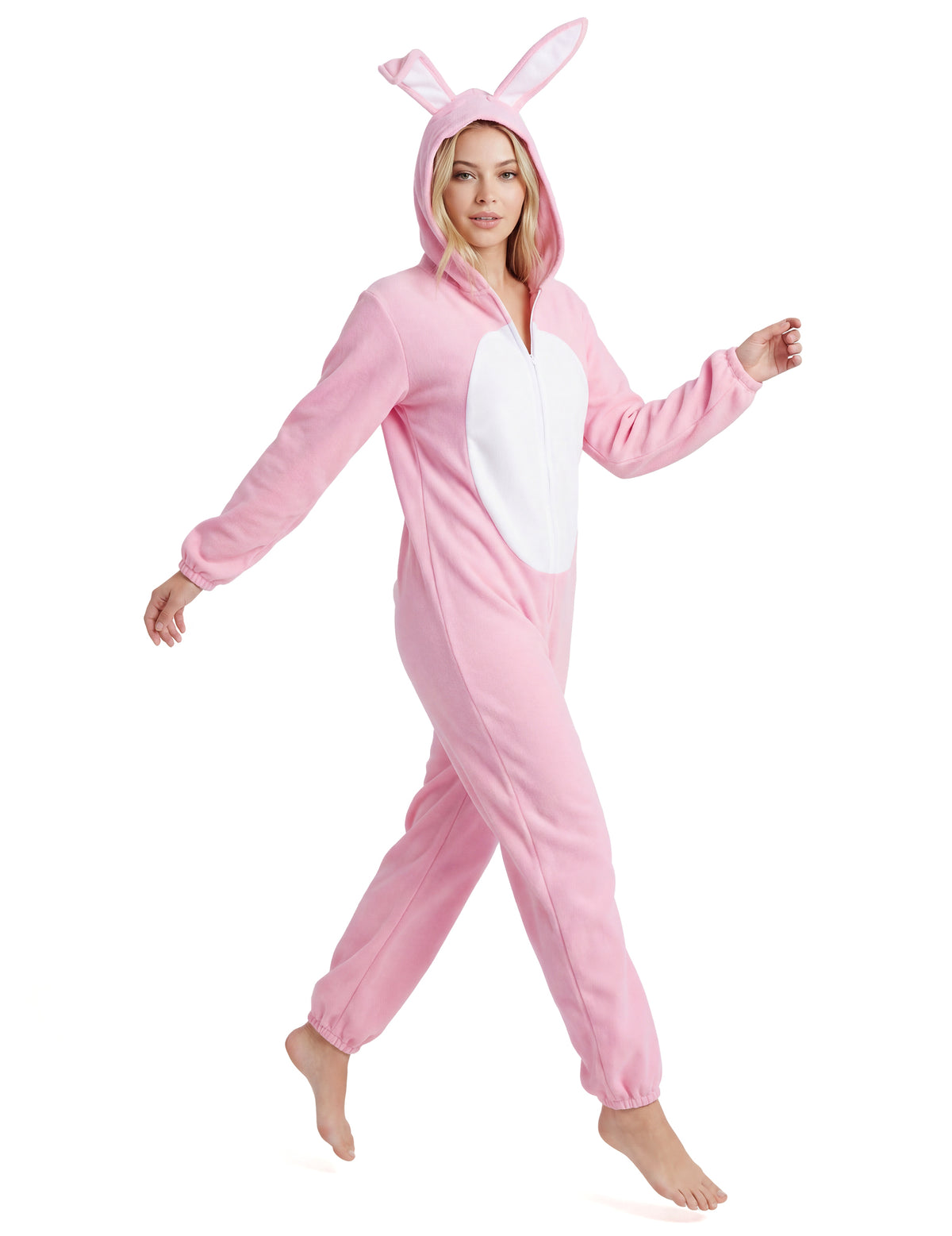 Vue de côté du déguisement de lapin pour femme