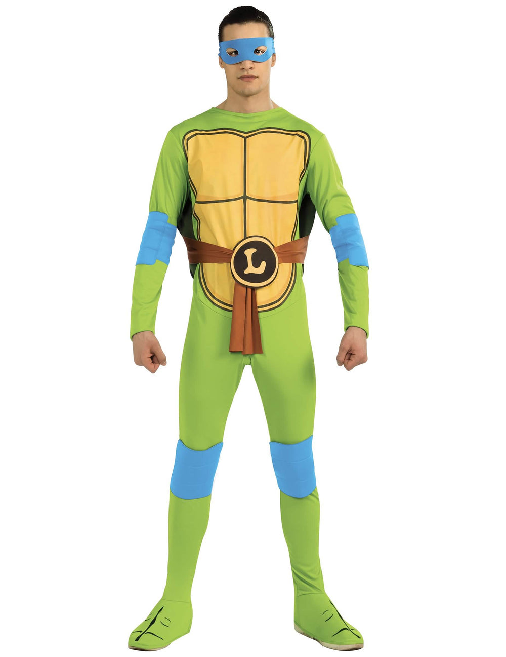 Klasična pustna preobleka Leonardo Ninja želve za odrasli zelena z modra masko