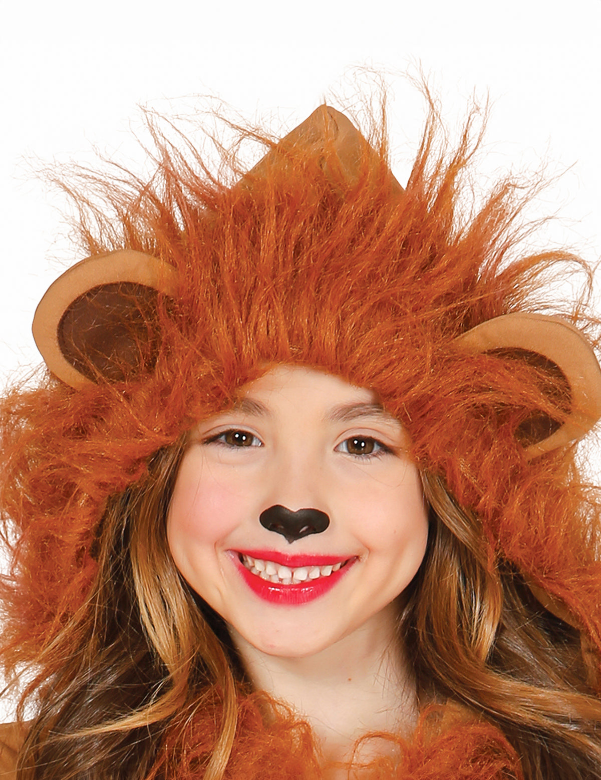 Gros plan sur la capuche avec crinière du déguisement lion tutu