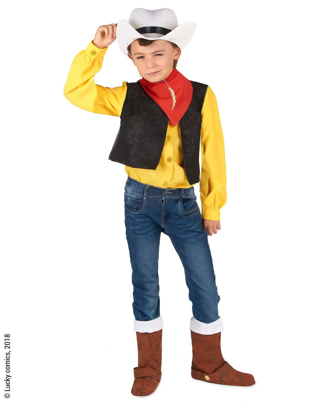 Pogled od zadaj na kostum Lucky Luke™ za otrok