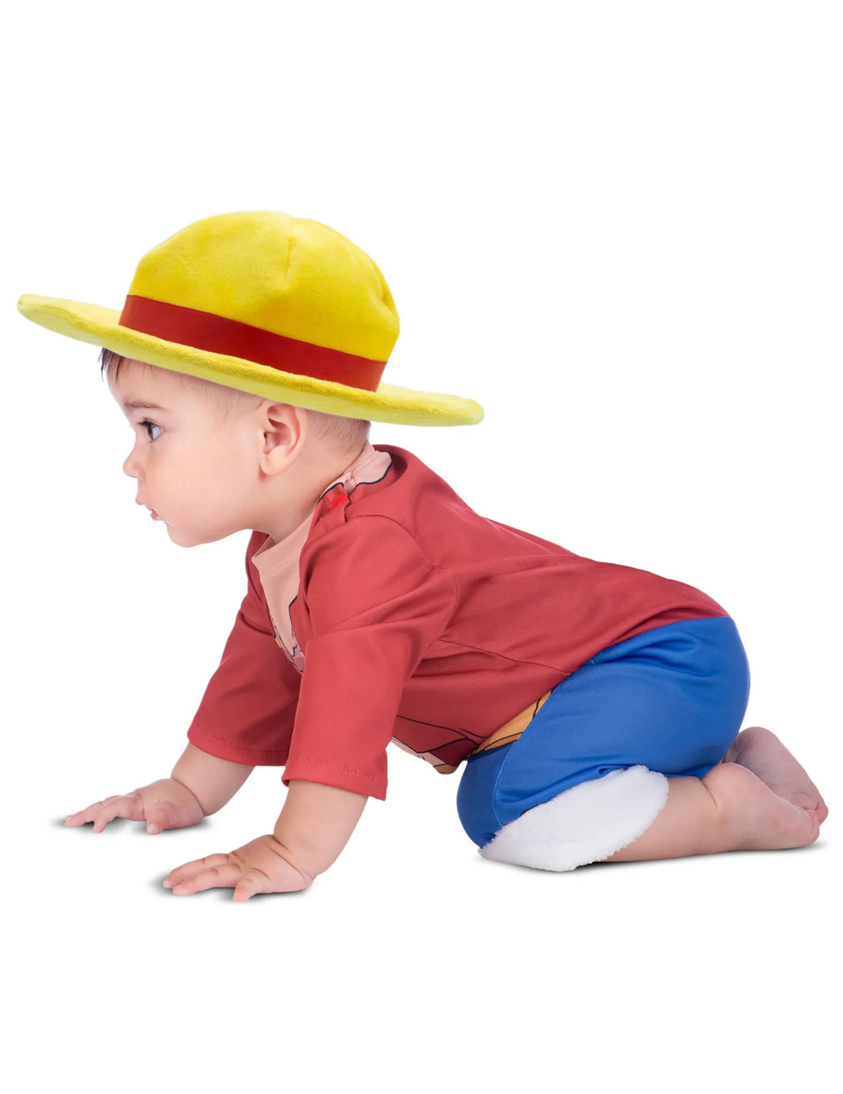 Bébé à quatre pattes du déguisement Luffy One Piece™ pour bébé