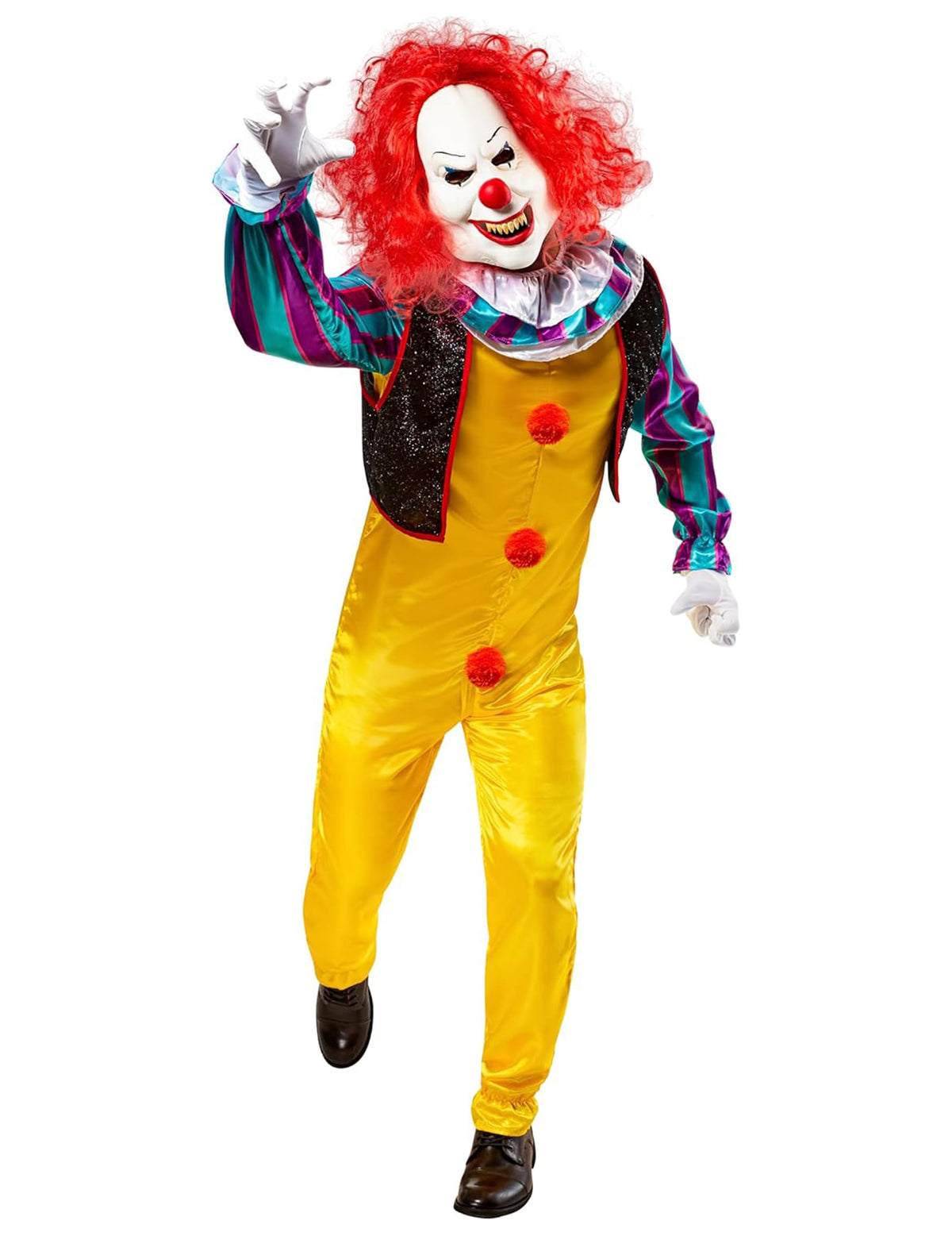 Vue de face du déguisement luxe de clown Ça pour adulte
