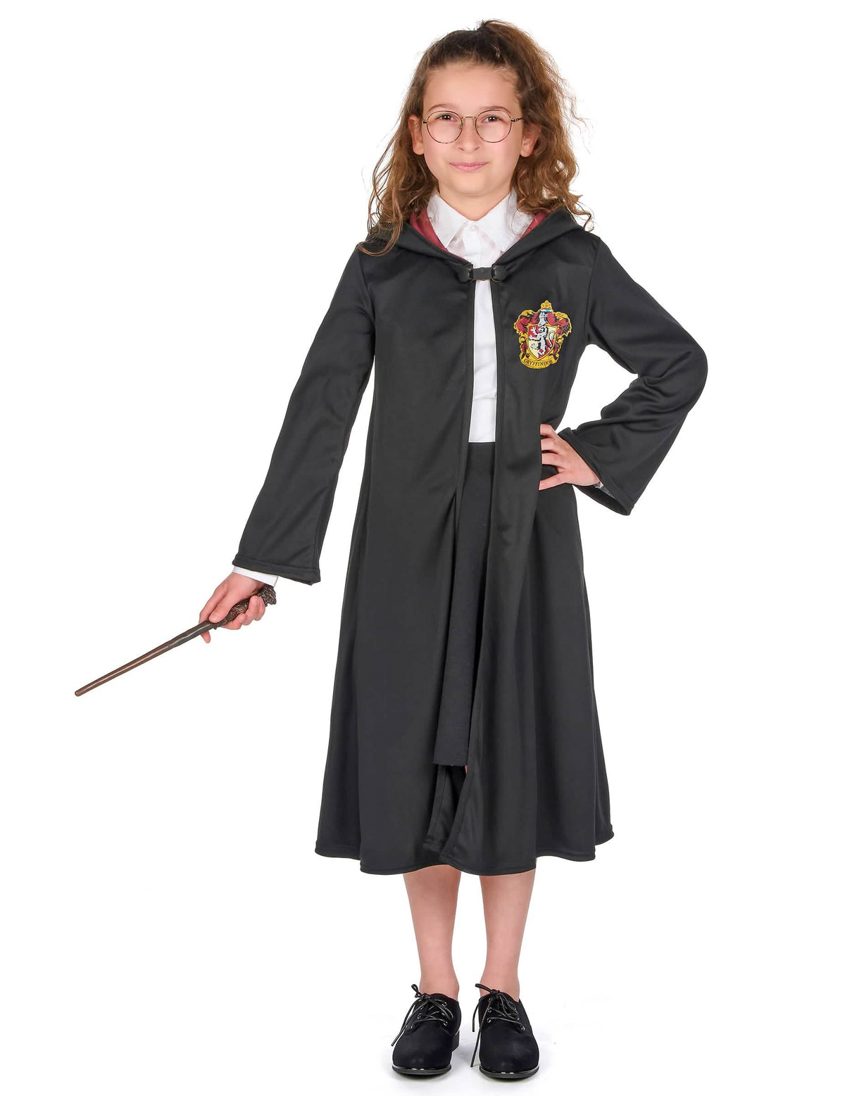 Pogled v celoti na razkošno čarovniško obleko Gryffindor Harry Potter