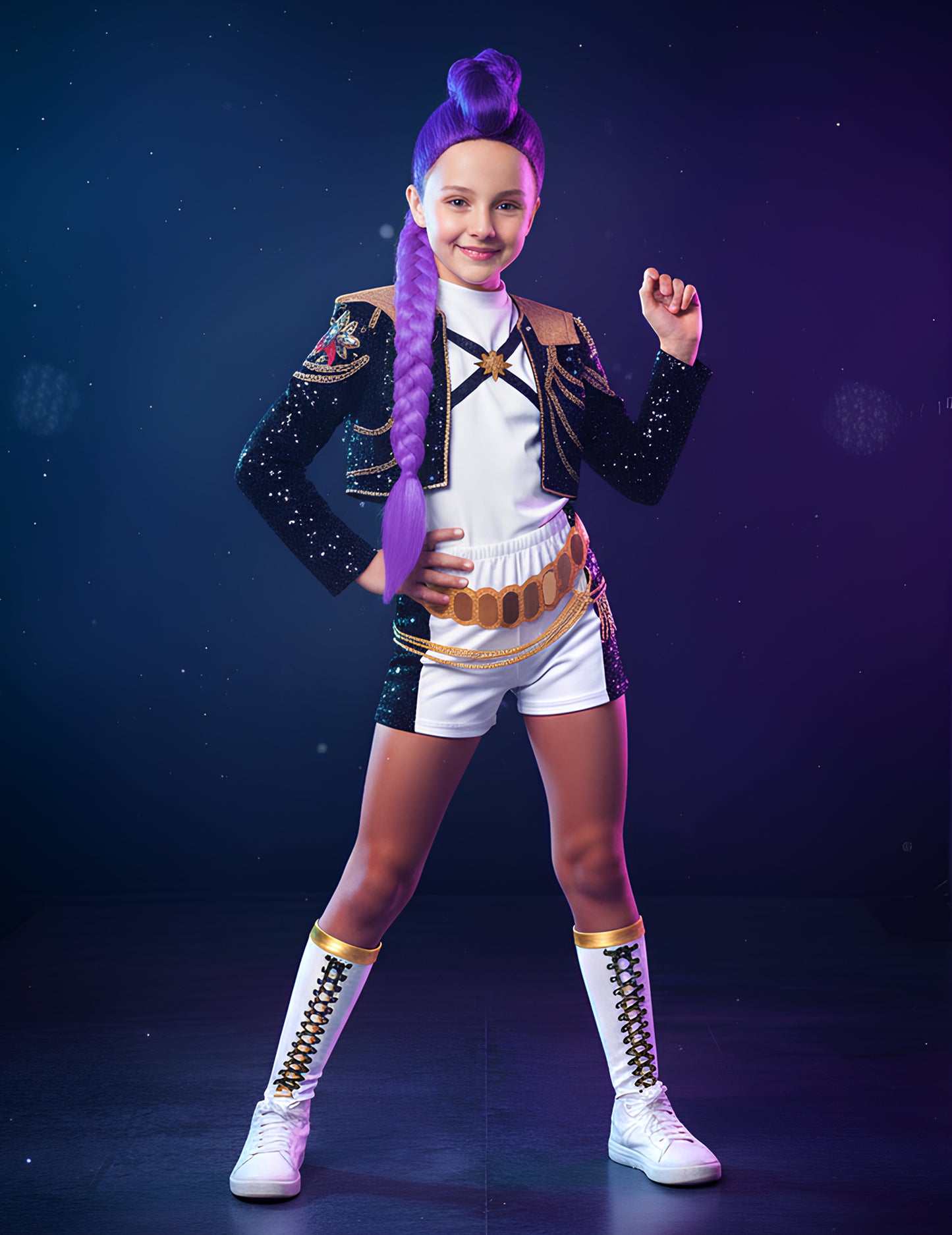 Luksuzni kostum Rumi Gold Kpop Demon Hunter™ za deklice 