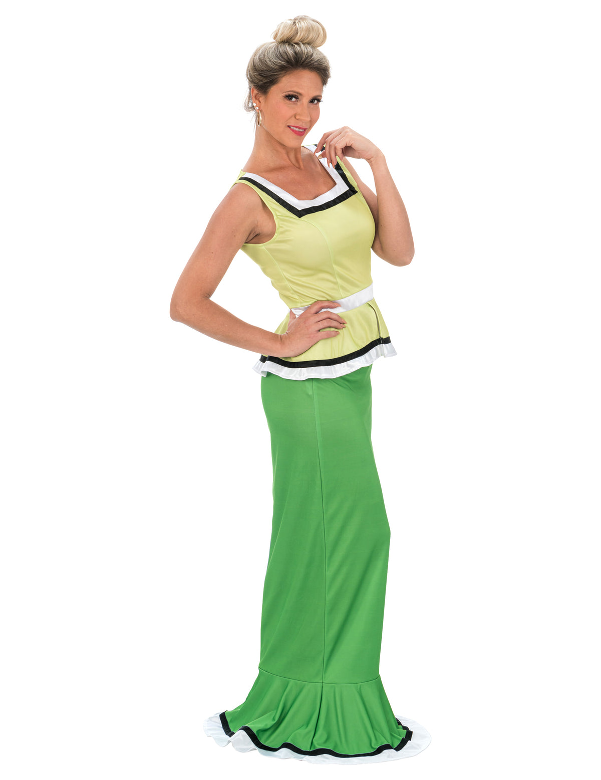 Déguisement Madame Agecanonix Astérix et Obélix pour femme vert et jaune