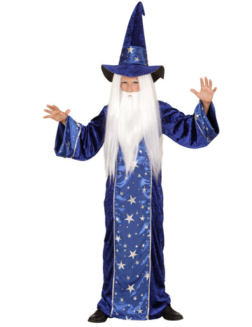 Déguisement magicien étoilé bleu enfant
