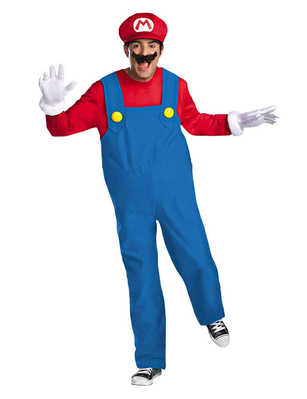 Razkošna odrasli preobleka Mario™ rdeča in modra z kapo in brki