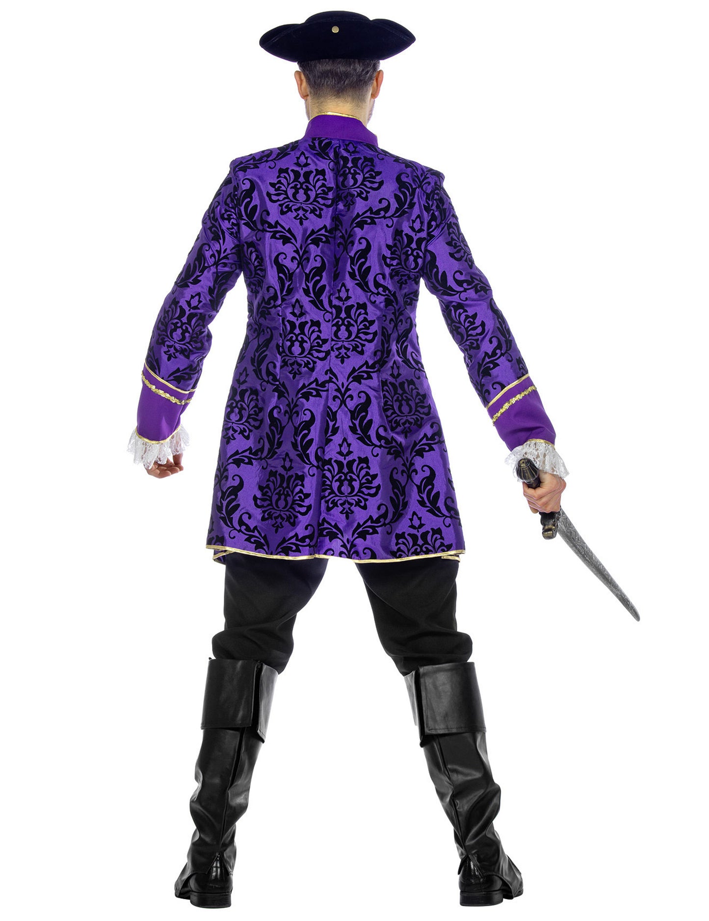 Razkošen vijoličen baročni kostum markiza za moške