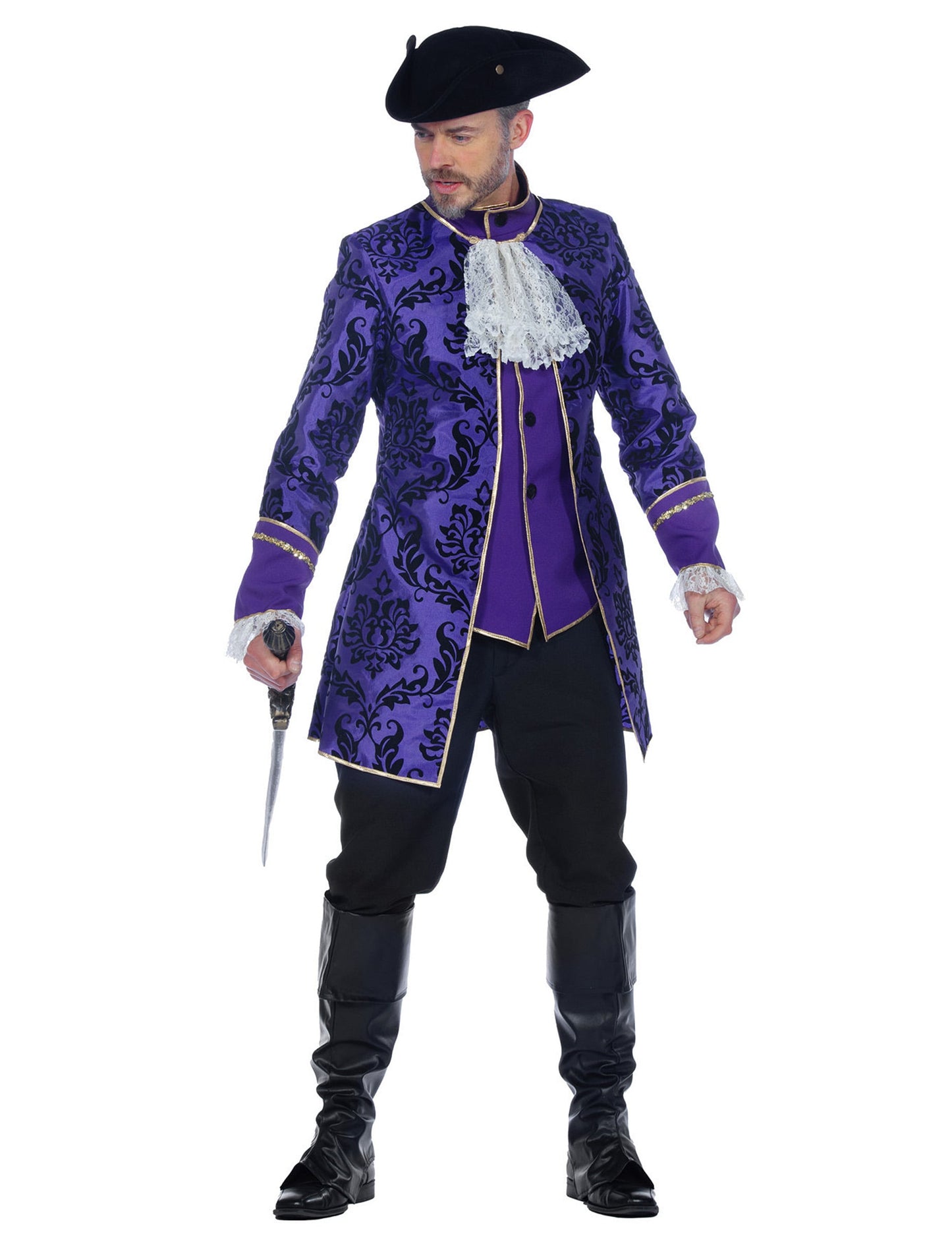 Déguisement marquis baroque violet luxe homme