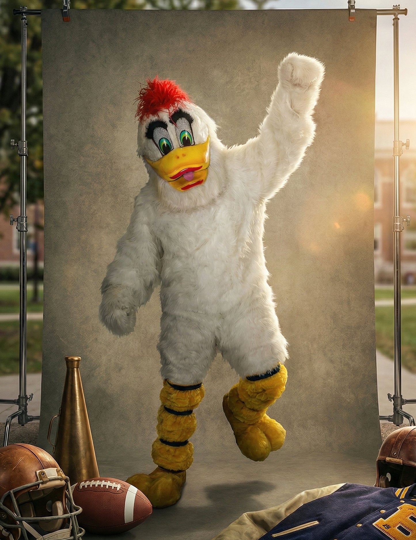 Kostum maskote bele race za odrasle