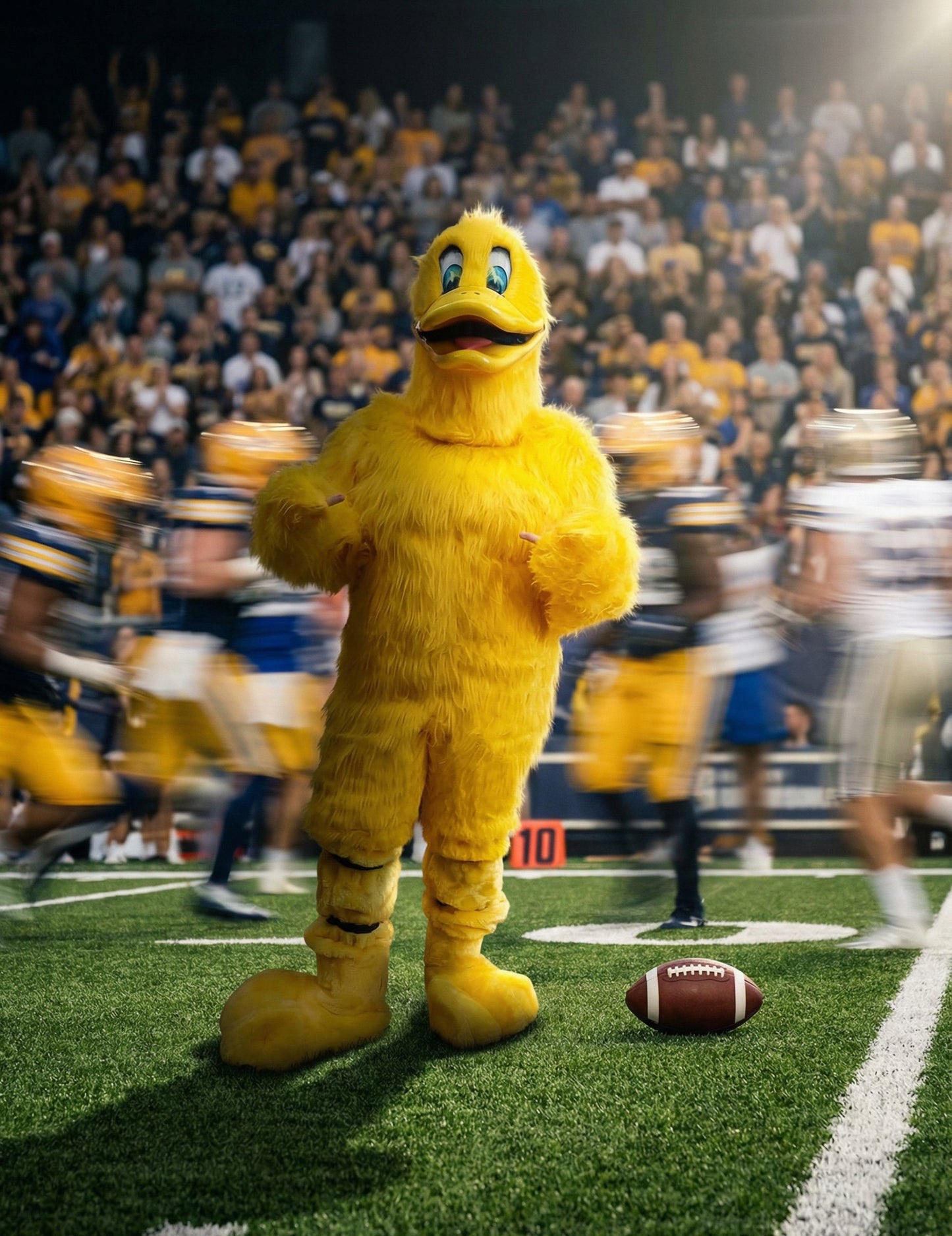 Kostum maskote rumene race za odrasle