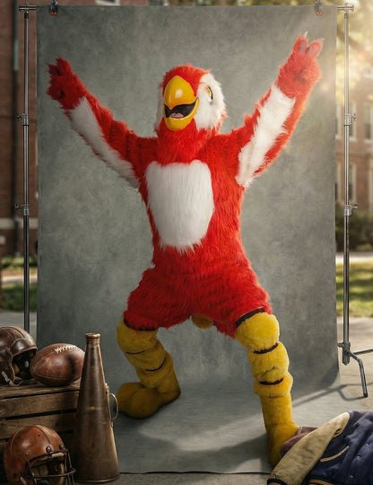 Kostum maskote rdeče papige za odrasle